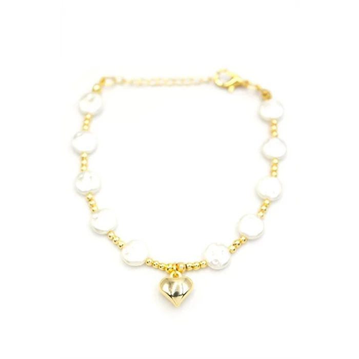 ieg™ Kalp İnci Bileklik - Altın
