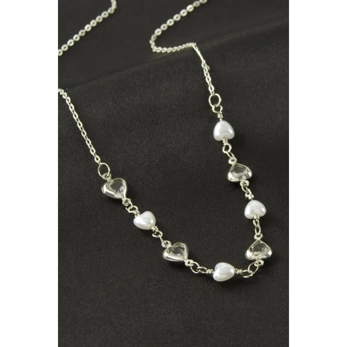 ieg™ Kalp İnci Kristal Taşlı Kolye