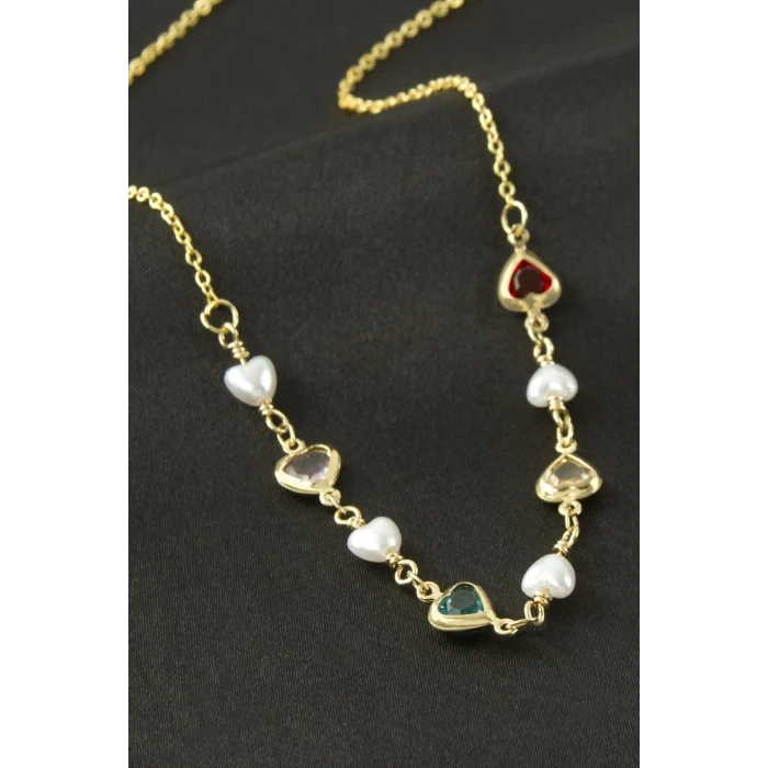 ieg™ Kalp İnci Kristal Taşlı Kolye