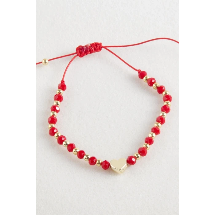 ieg™ Kalp Kristal Makrome İp Bileklik