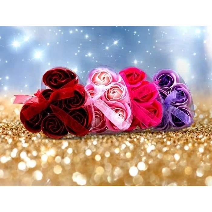 ieg™ Kalp Kutulu Gül Şeklinde Sabun