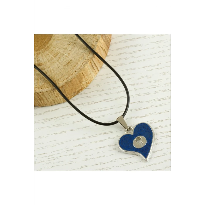 ieg™ Kalp Metal Vinlex Deri Kolye