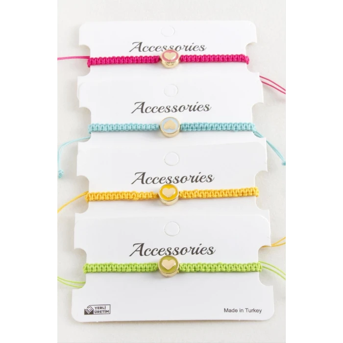 ieg™ Kalp Mineli Makrome Örgülü Bileklik
