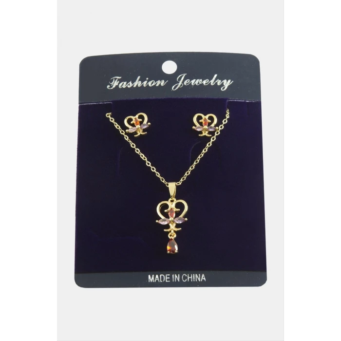 ieg™ Kalp Zirkon Taşlı Set Kolye