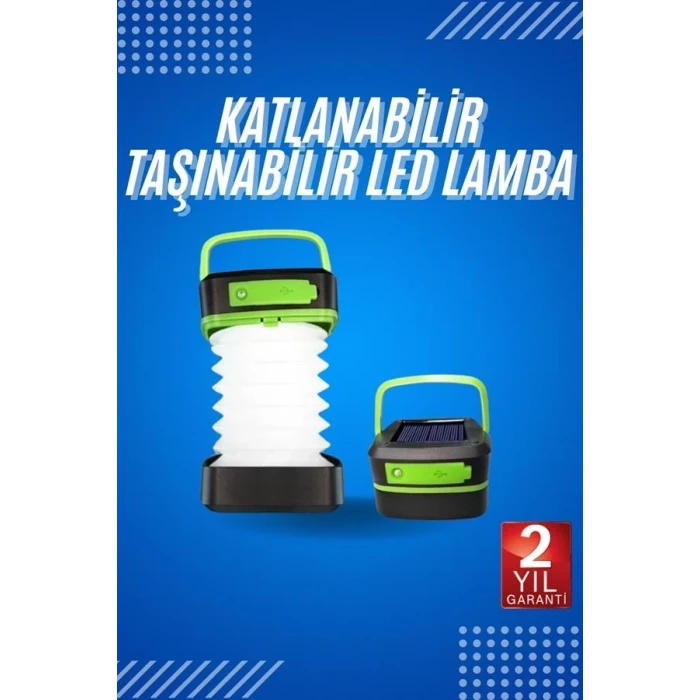 ieg™ Kamp Lambası Katlanabilir Lamba Solar Şarjlı Led Lamba El Fenerli