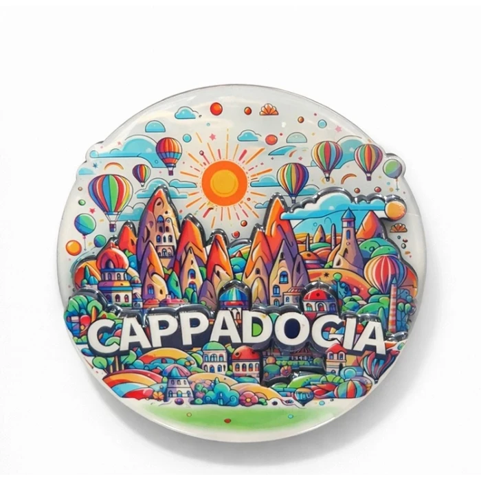 ieg™ Kapadokya Temalı Ahşap Buzdolabı Magneti Model 3