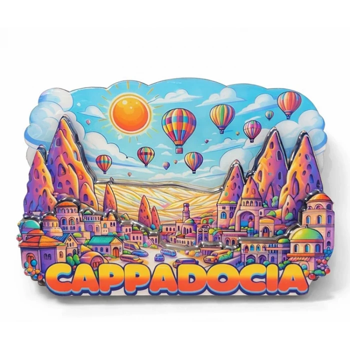 ieg™ Kapadokya Temalı Ahşap Buzdolabı Magneti Model 4