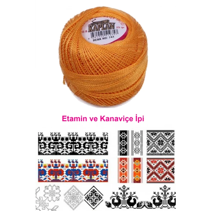 İEG Kaplan Etamin Ve Kanaviçe İpi 8 No Kod/Renk: 741 -