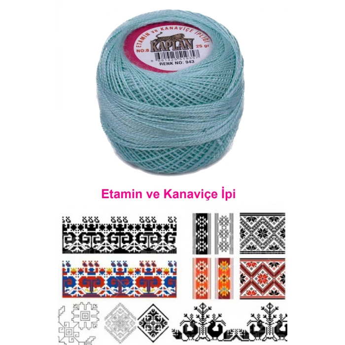 İEG Kaplan Etamin Ve Kanaviçe İpi 8 No Kod/Renk: 943 -