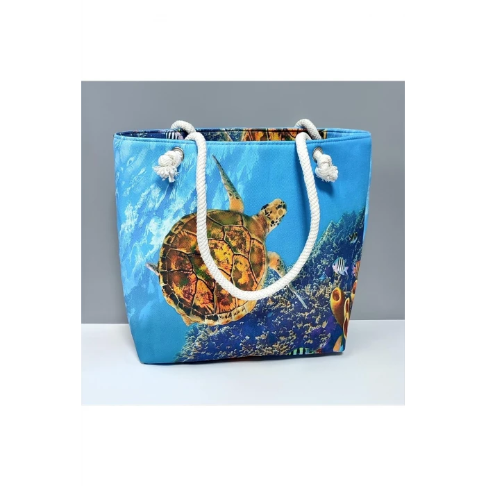 ieg™ Kaplumbağa Desenli Plaj Çantası