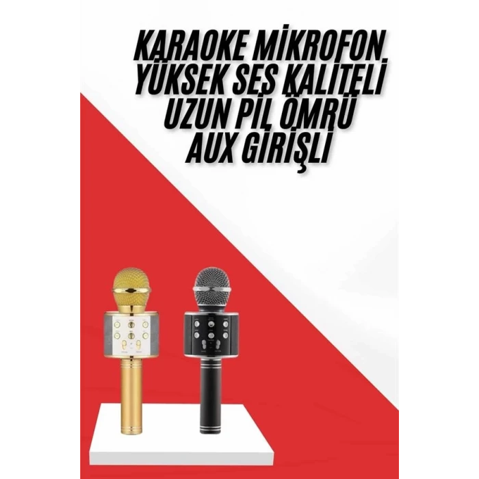 ieg™ Karaoke Mikrofon Dahili Hoparlörlü Sd-usb-aux Girişli Bluetooth Hoparlör