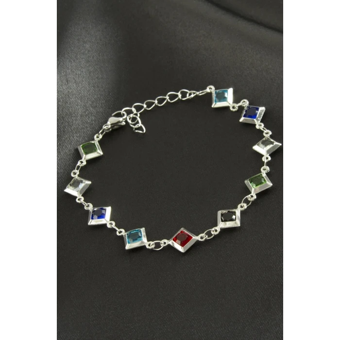 ieg™ Kare Kristal Taşlı Çelik Bileklik