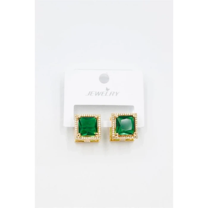 ieg™ Kare Taşlı Küpe - Yeşil