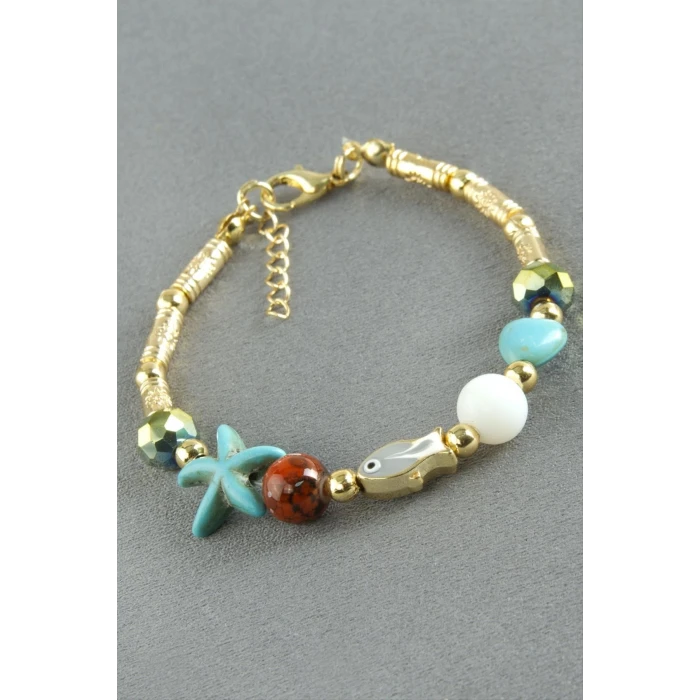 ieg™ Karışık Turkuaz Taşlı Mineli Bileklik