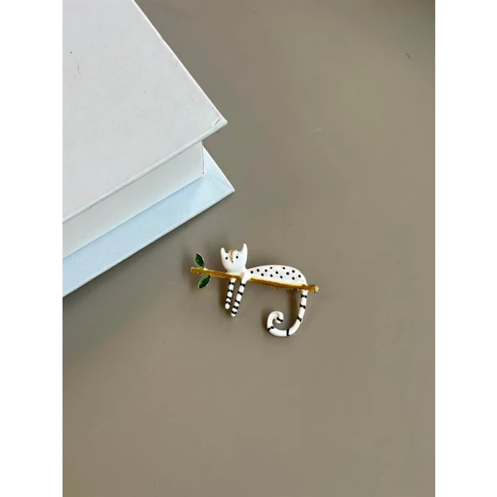 ieg™ Kedi Broş - Beyaz