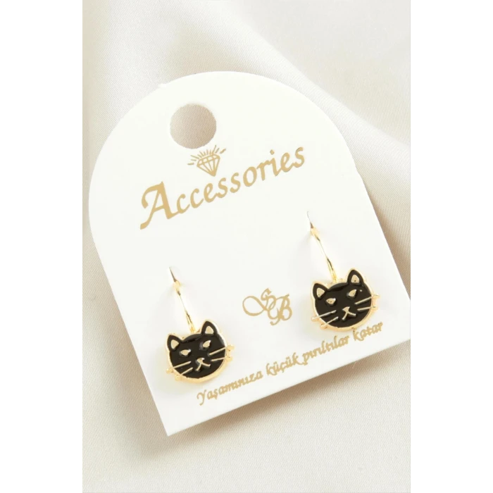 ieg™ Kedi Mineli Klipsi Küpe