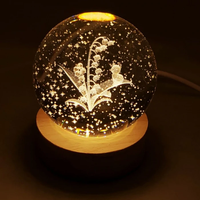 ieg™ Kedi Ve Çiçek Motifli Cam Küre