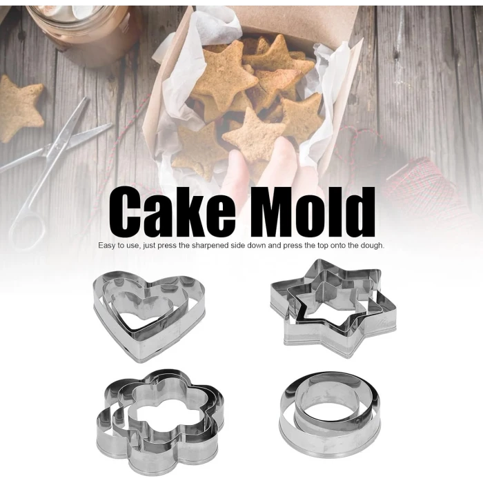 ieg™ Kek Kalıbı - Bisküvi Kalıbı - Fondan Kalıbı 12 Adet