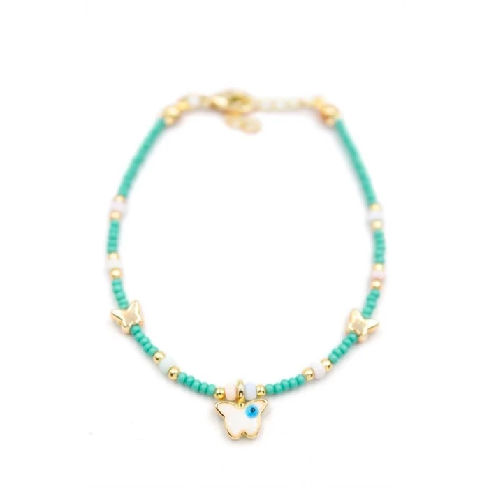 ieg™ Kelebek Boncuk Bileklik - Açık Yeşil