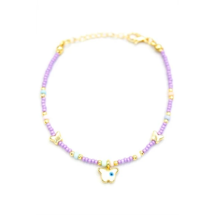 ieg™ Kelebek Boncuk Bileklik - Mor