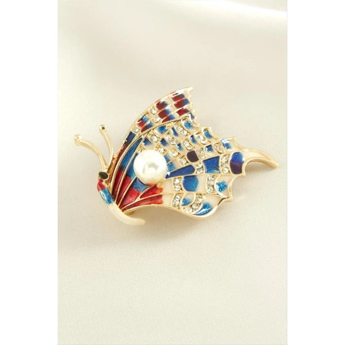 ieg™ Kelebek Mineli Taşlı Broş