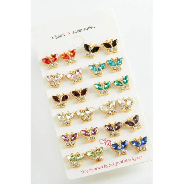 ieg™ Kelebek Taşlı Minik Küpe