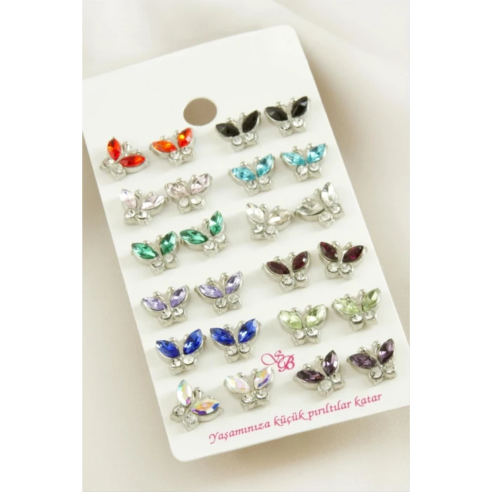 ieg™ Kelebek Taşlı Minik Küpe