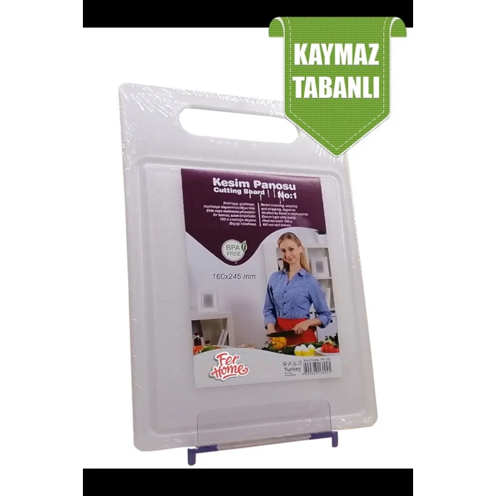 İEG Kesme Tahtası Kaydırmaz Plastik Kesme Sunum Tahtası Pratik Kesim Panosu 160x245 Mm -FR-107