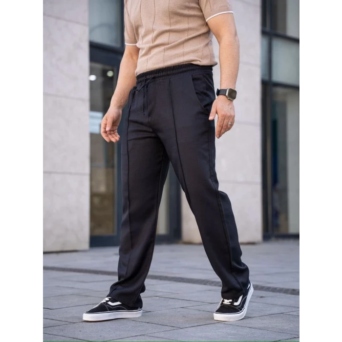 ieg™      Keten Cepli Çıma Dikişli jogger Buggy Pantalon Rahat kalıp - Siyah
