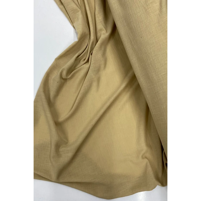 İEG Keten Kumaş - Organik Kumaş - Perde Kumaşı - Ince Keten - Kıyafet Için Kumaş Örtü Koyu Bej 81