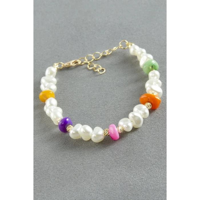 ieg™ Kırık Doğaltaşlı İnci Bileklik