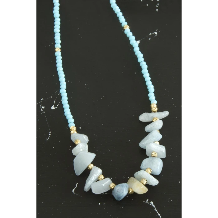 ieg™ Kırık Doğaltaşlı Turkuaz Kristal Kolye