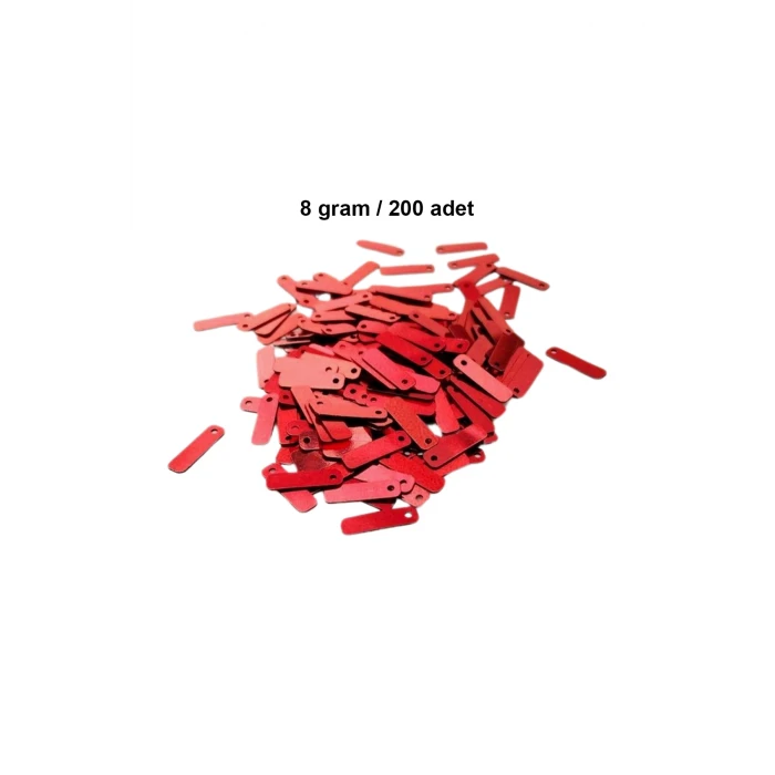 İEG Kırmızı 15 x 5 mm Dantel Oya Yazma Halhal Abiye Pulu Lazer Kesim Pul 200 adet / 8 gram