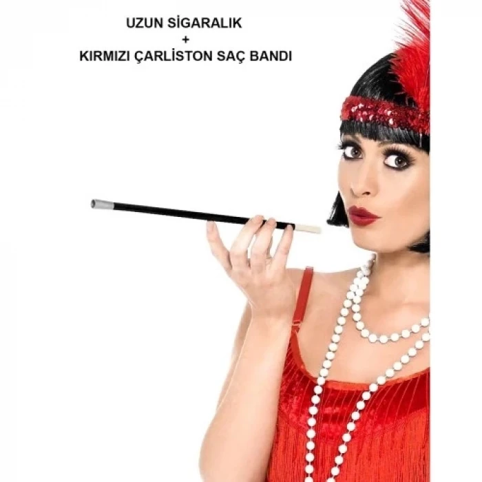 ieg™ Kırmızı Retro Charliston Aksesuar Seti