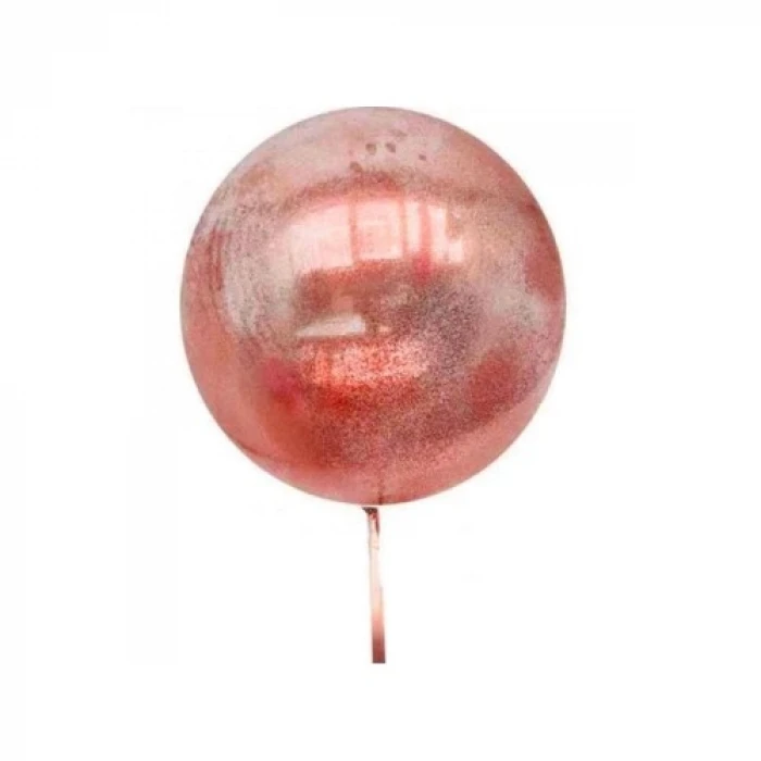 ieg™ Kırmızı Simli Yuvarlak Şeffaf Balon 24 İnç