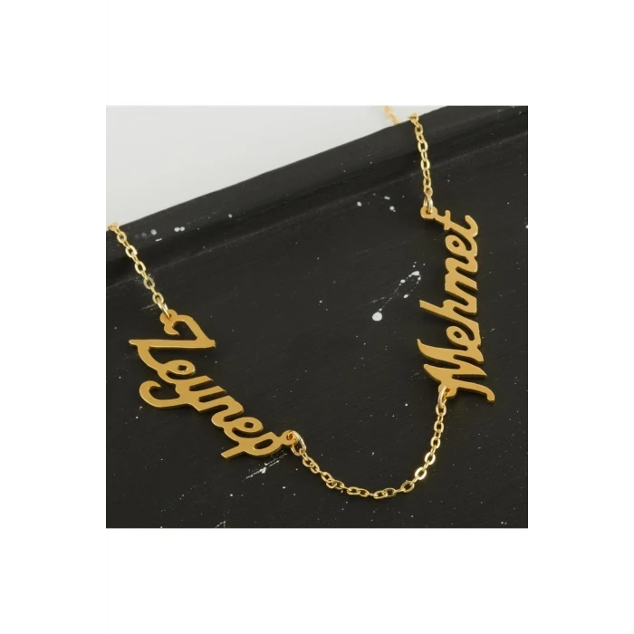 ieg™ Kişiye Özel Çift İsim Yazılı Kolye