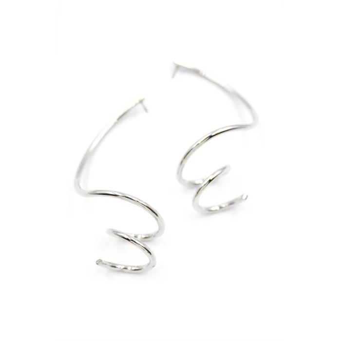 İEG Kıvrımlı Küpe - Gümüş