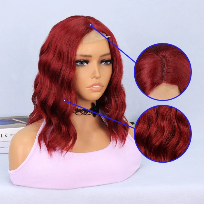 ieg™ Kızıl Fiber Sentetik Tül Peruk