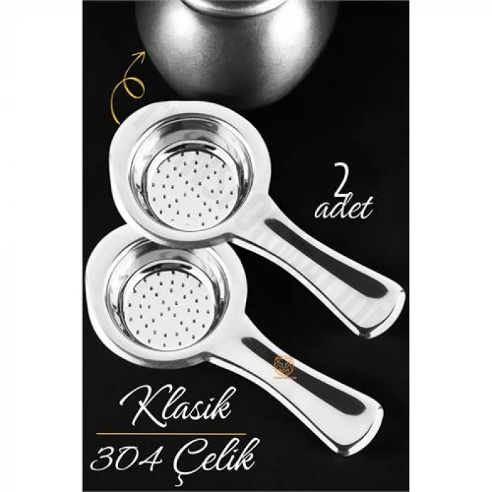 retroieg™ Klasik Çay Süzgeci 304 Paslanmaz Çelik 2 ADET