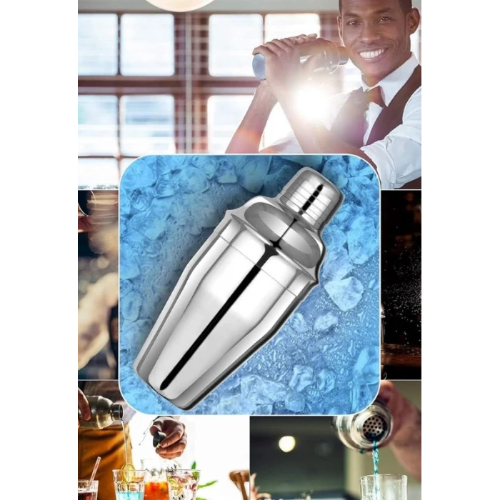 ieg ™ Kokteyl Hazırlama Shaker Seti 6 Parça Çelik Shaker Barmen Seti