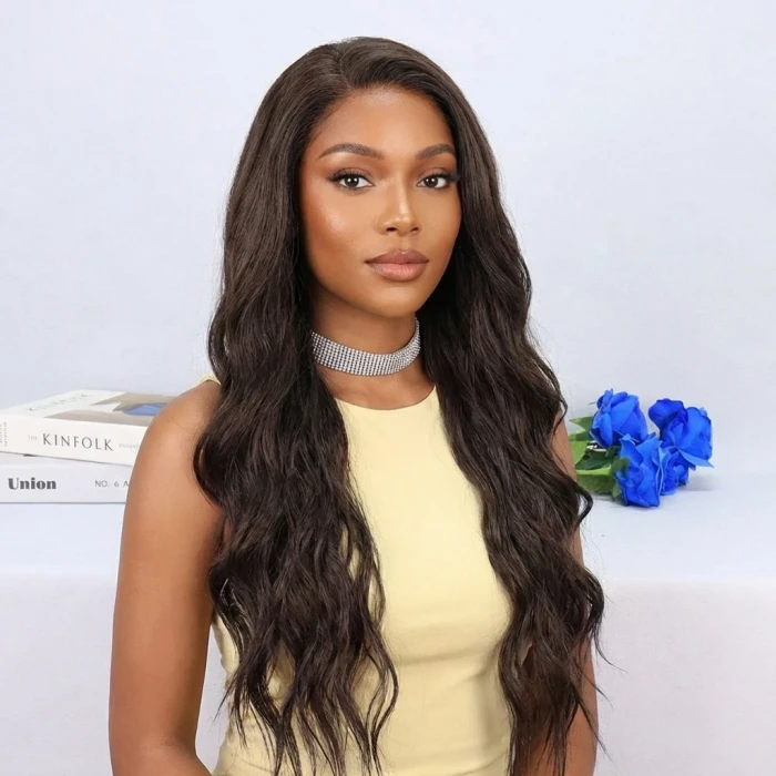 ieg™ Koyu Kumral Dalgalı Uzun Tül Peruk