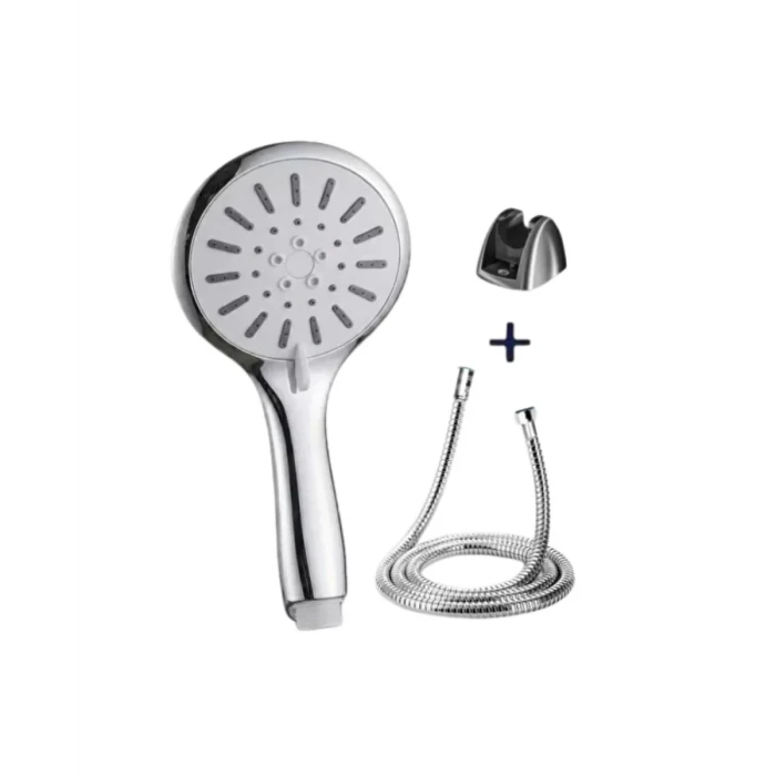 ieg™ Krem Duş Başlığı Seti 4 Kademeli El Duşu Spiral Hortumlu Banyo Seti