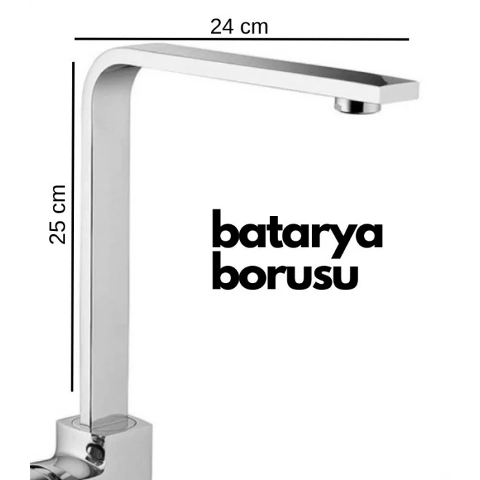 ieg™ Krom Mutfak Evye Batarya İçin Köşeli Su Borusu Paslanmaz ve Eca Uyumlu 25x25