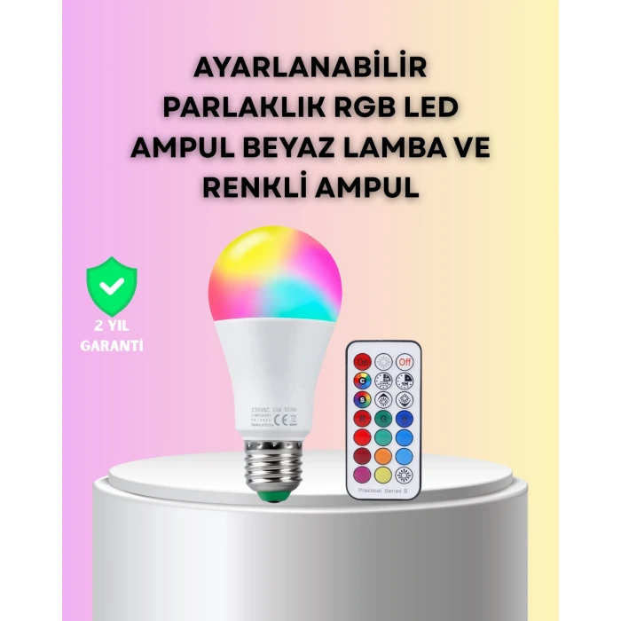 ieg™ Kumanda Destekli Çok Renkli Akıllı LED Ampul