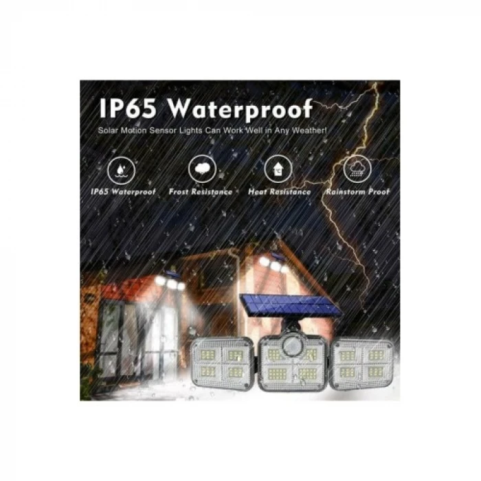 ieg™ Kumandalı Solar 122 LEDli Hareket Sensörlü Sokak ve Bahçe Lambası