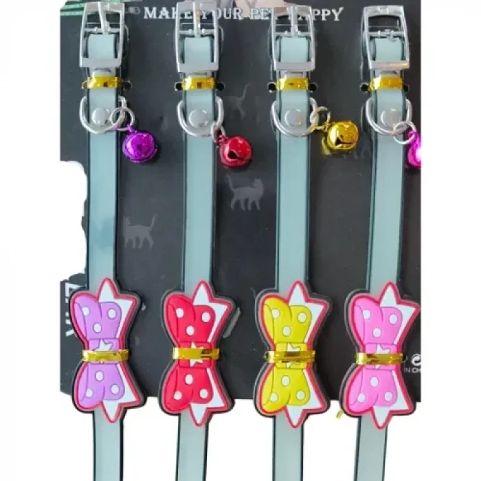 ieg™ Kurdeleli Zilli Silikon Kedi Tasması