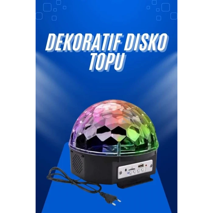 ieg™ Küre Disko Topu Müzik Çalar Renkli Lazer Işıklı Bluetooth Disko Parti Işığı Kumandalı
