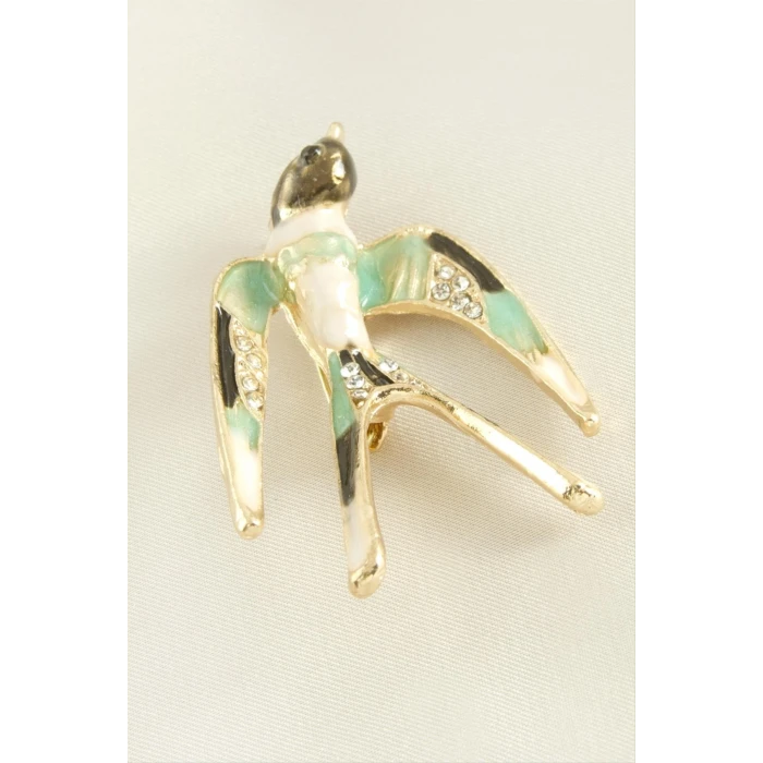 ieg™ Kuş Mineli Taşlı Broş