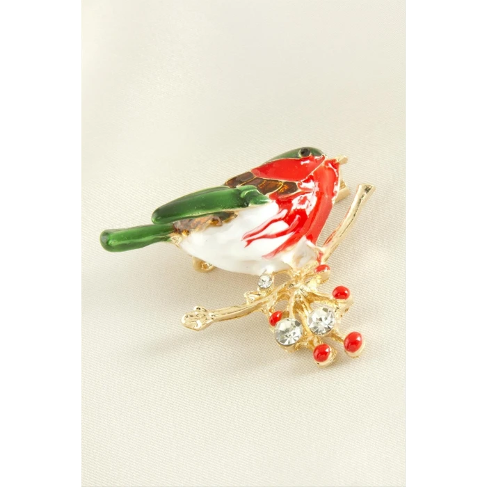 ieg™ Kuş Mineli Taşlı Broş