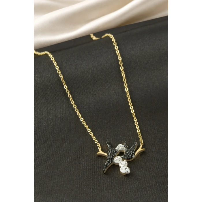 ieg™ Kuş Zirkon Taşlı Çelik Kolye